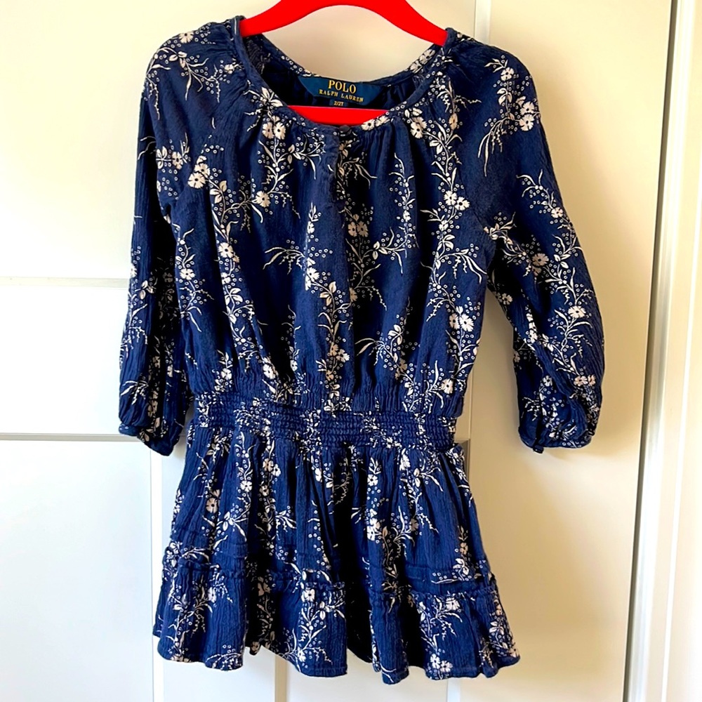 Polo RL Toddler Blue Floral dress- sz 2T